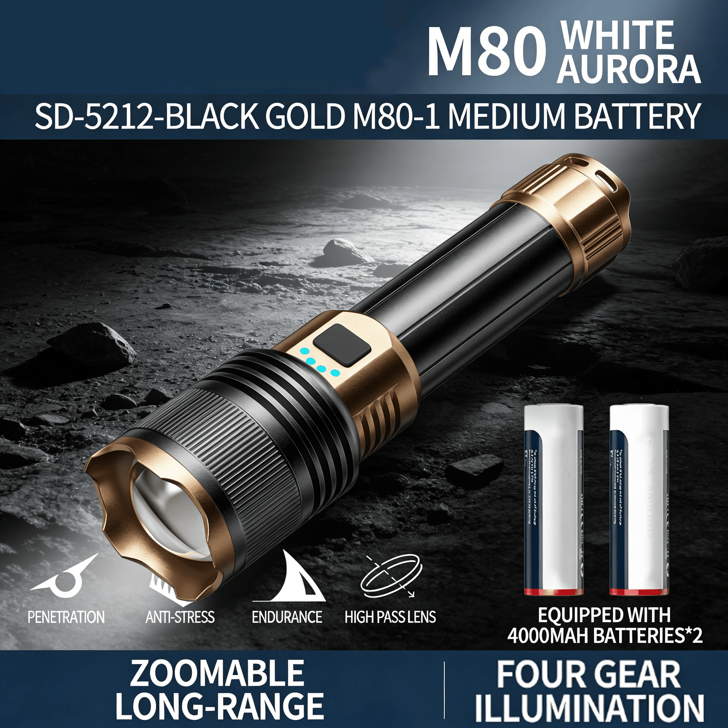 🔦 Rechargeable Outdoor Long-Range Ultra-Bright Laser Flashlight