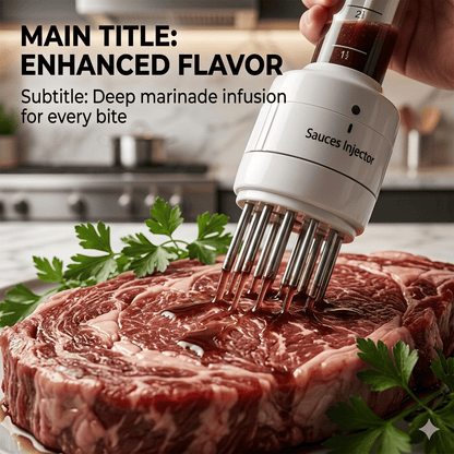 4-in-1 Meat Tenderizer and Marinade Injector Tool with Needle for Steak, Poultry, and Roasts