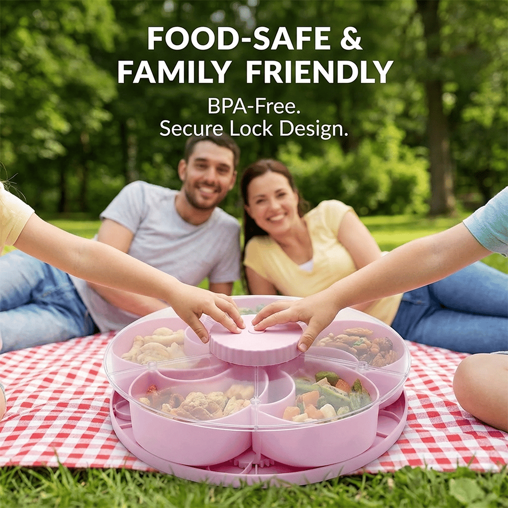 Divided Spin and Snack Serving Tray