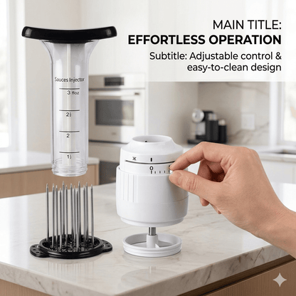 4-in-1 Meat Tenderizer and Marinade Injector Tool with Needle for Steak, Poultry, and Roasts