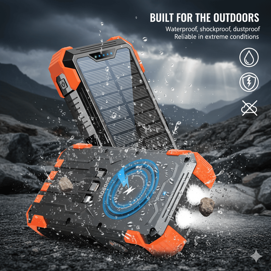 42800 mAh Solar Charger Power Bank Wireless Charger