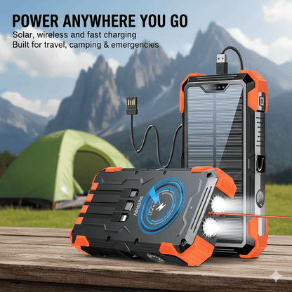 42800 mAh Solar Charger Power Bank Wireless Charger