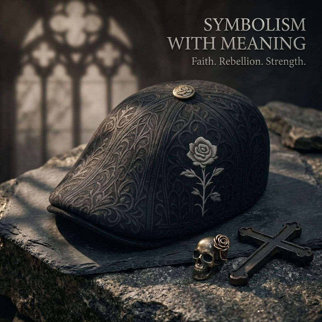 🔥Last Day 49% OFF💀Handcrafted Skull & Thorn Flat Cap🎁