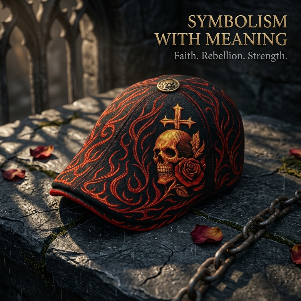 🔥Last Day 49% OFF💀Handcrafted Skull & Thorn Flat Cap🎁