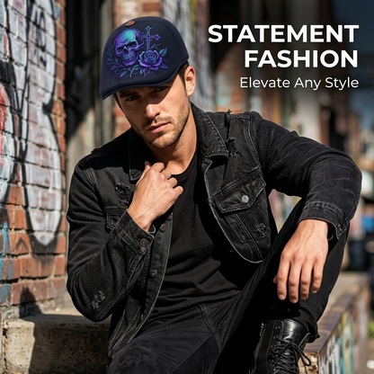 🔥Last Day 49% OFF💀Handcrafted Skull & Thorn Flat Cap🎁